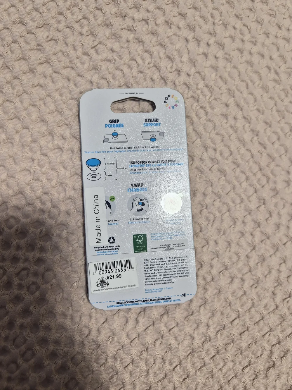 Disney Holographic Olaf PopSocket PopGrip Phone Grip with Olaf Design - White